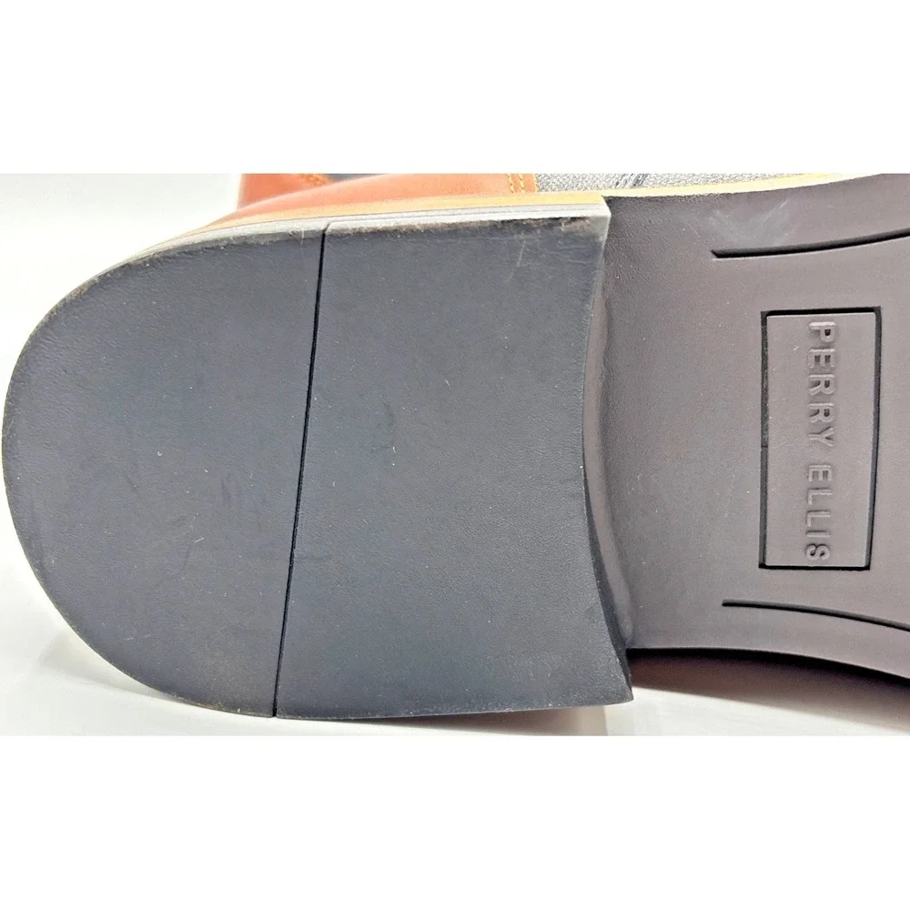 Perry Ellis Portfolio Men's Canvas Derby Oxford Shoes Gray Sz 13 Casual Lace-Up